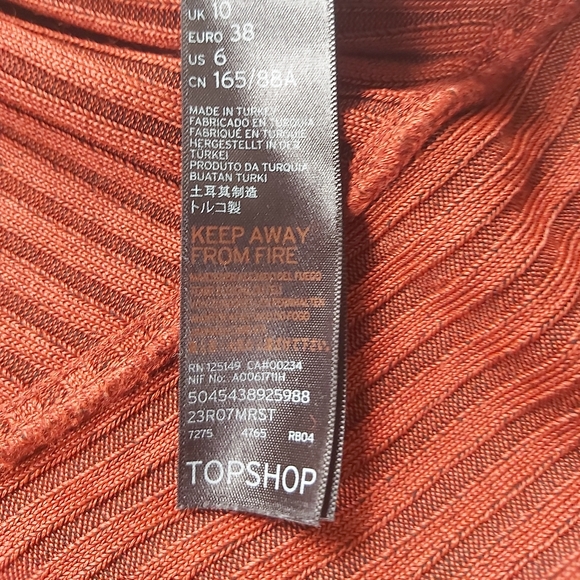 Top Shop Sweater Burnt Orange Color Med Bell Sleeve... New and Unworn - Picture 8 of 8